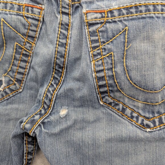 True Religion Jeans Mens 30 Straight Made in USA Distressed Zip Fly Horseshoe - Picture 11 of 16